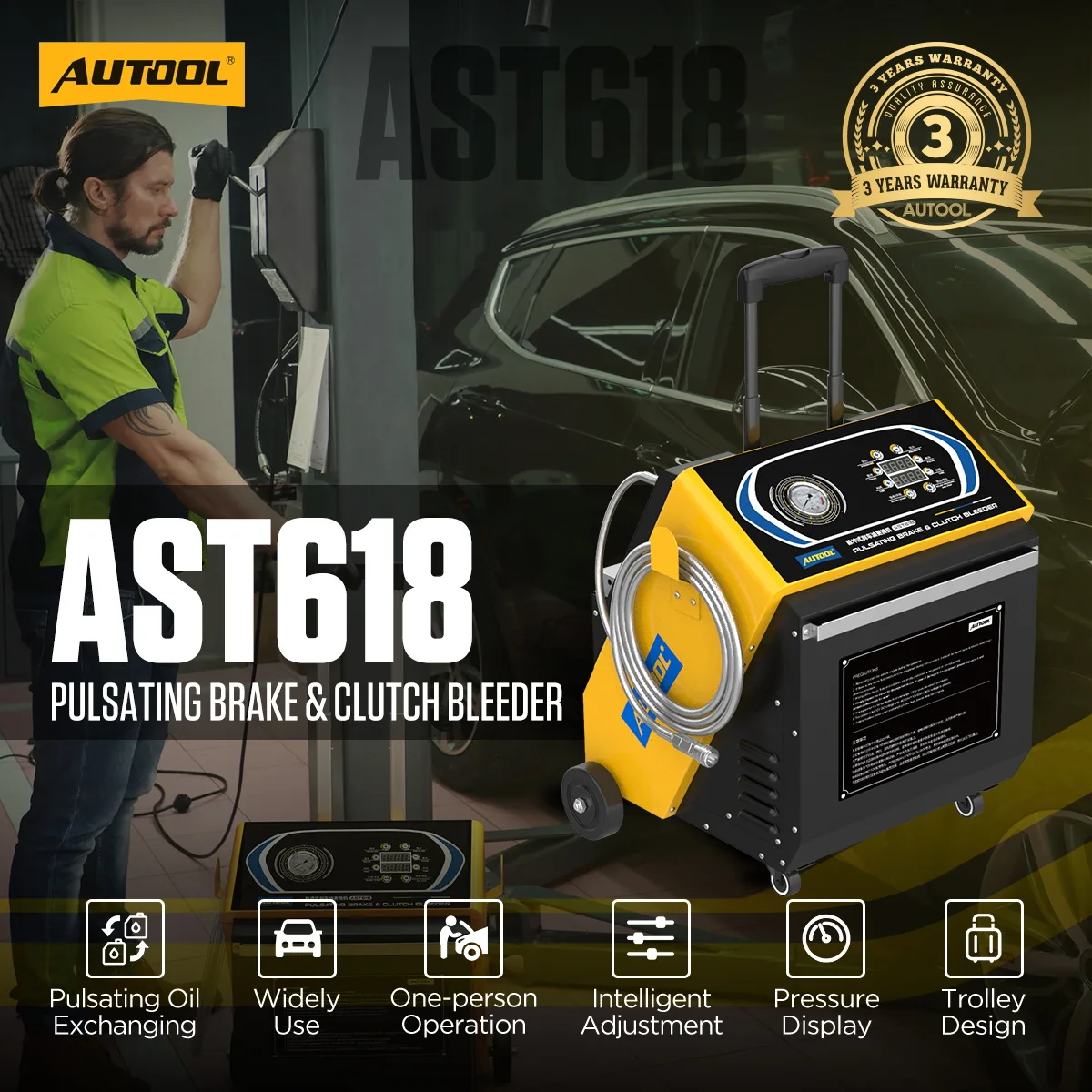 AUTOOL AST618 Pulsating Brake Fluid Exchanger Four-Wheel Oil Change view 2