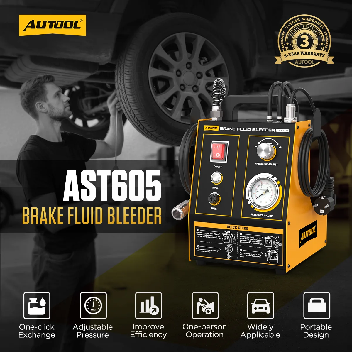 AUTOOL AST605 Car Pulsating Brake Fluid Exchanger view 2