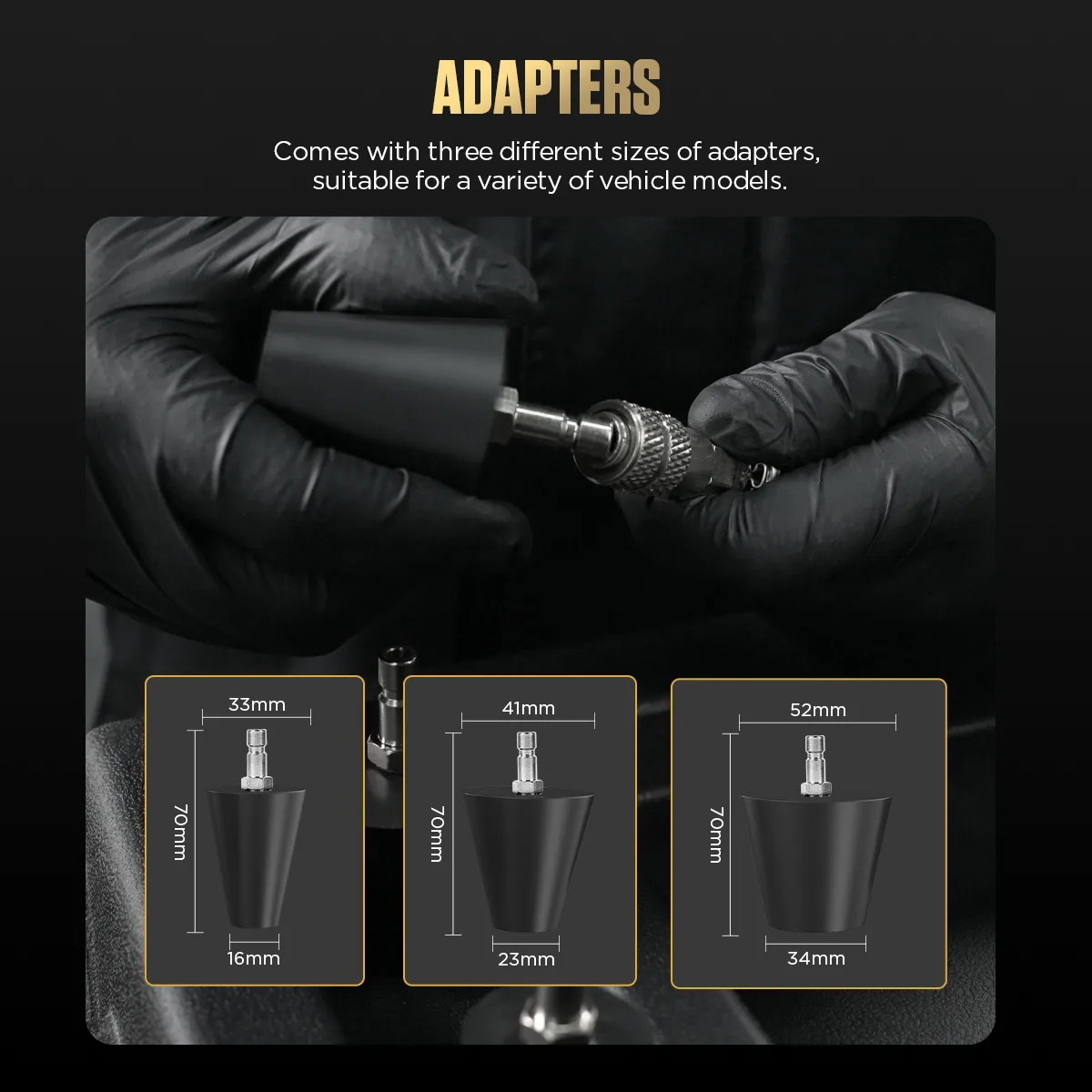 AUTOOL Conical Adapter Fittings Use for SC301 Cooling System Tester Accessory view 2