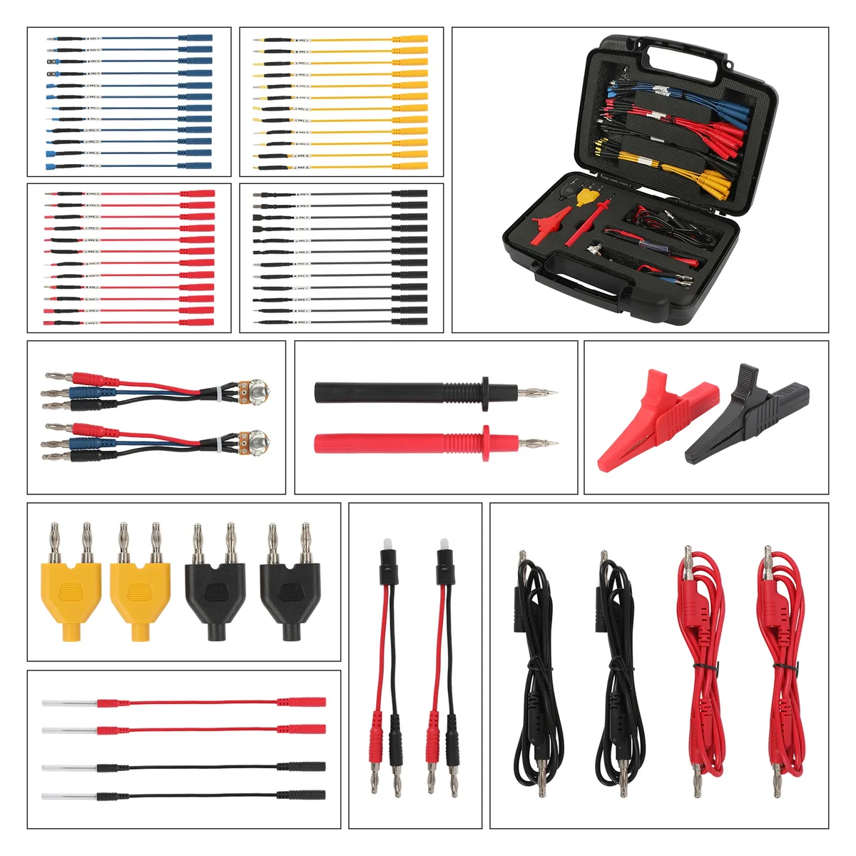 AUTOOL 68PCS Test Lead Kit Banana Plug To Test Hook Cable Replaceable Multimeter Probe Test Wire Probe Alligator Clip view 2