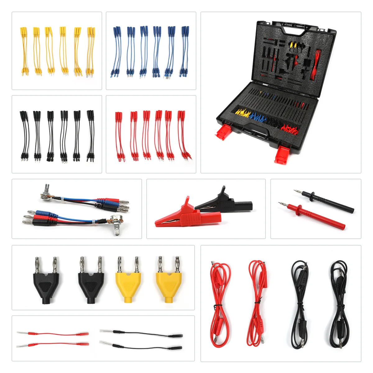 AUTOOL 92PCS Automotive Circuit Test Leads Kit, Multimeter Test Leads Kit with Carrying Case, Electrical Testers Wire Connectors Adapter Cables with Alligator view 2