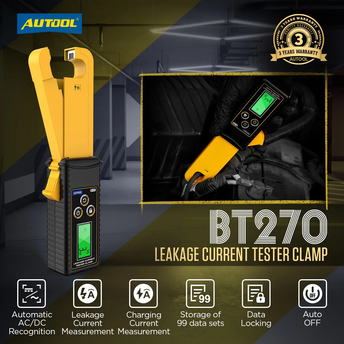 AUTOOL BT270 Clamp On Amp Meter DC Clamp Meter view 2