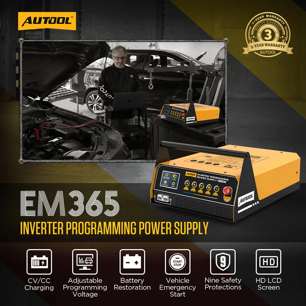 AUTOOL EM365 Power Inverter New Version view 2