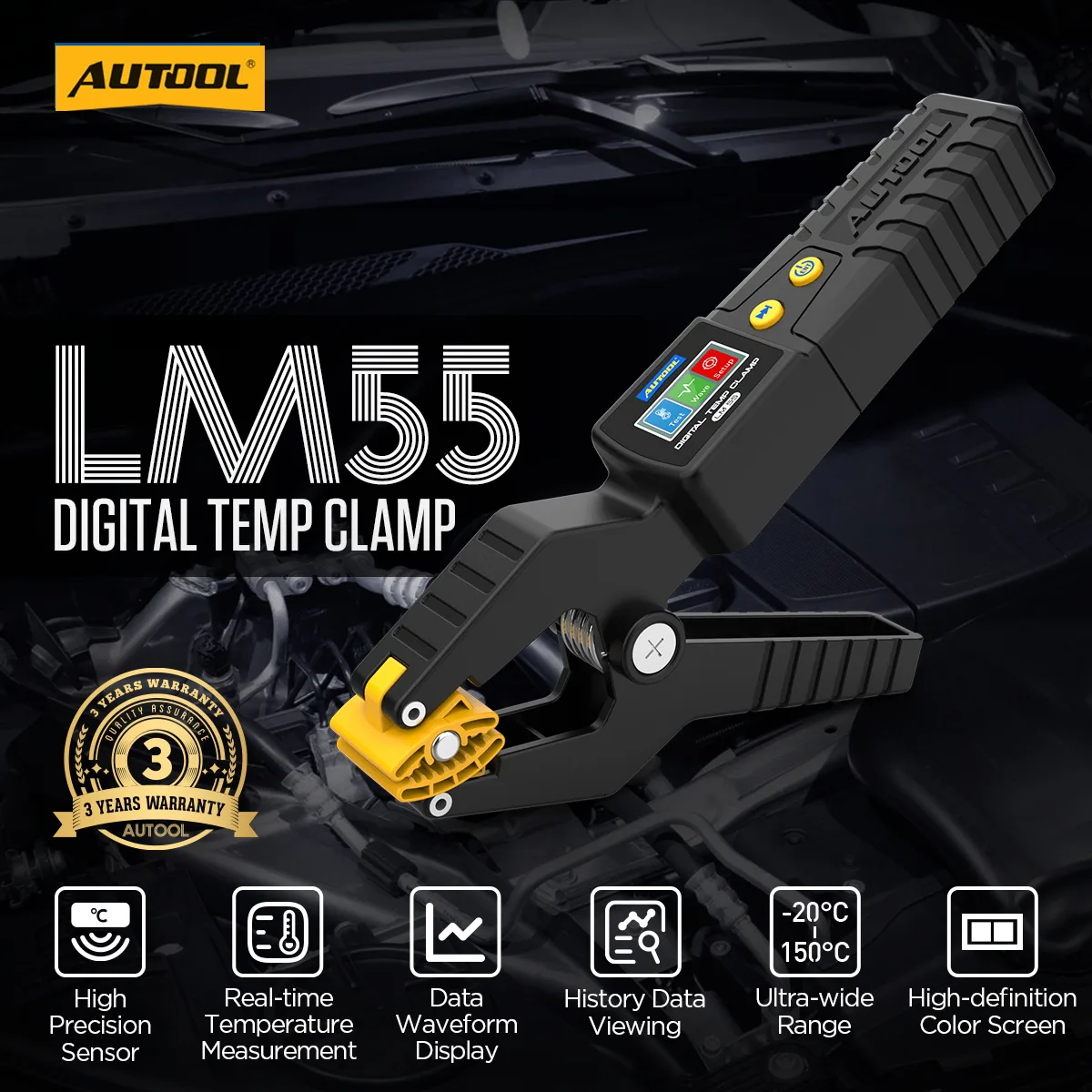 AUTOOL LM55 Temp Clamp Hvac Temp Clamp view 2