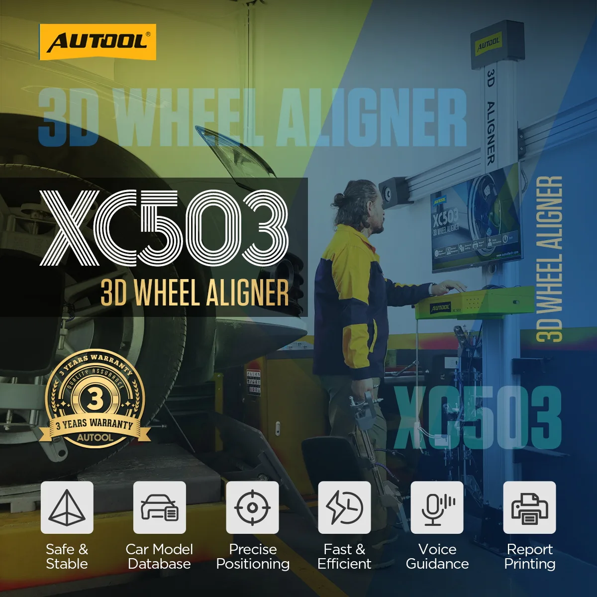 AUTOOL XC503 Export Mode car 3D Wheel Alignment Machine Equipment Wheel Aligner view 2