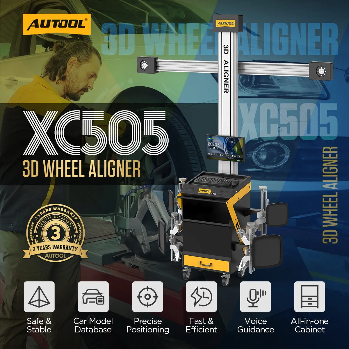 AUTOOL XC505 3D Wheel Aligner Machine Tire Alignment view 2
