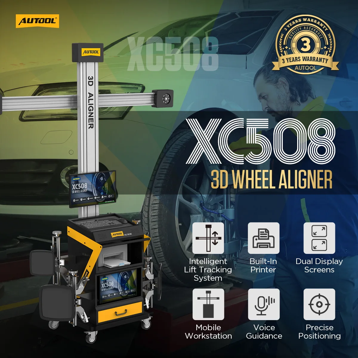 AUTOOL XC508 3D Wheel Alignment Machine-Tire Aligner System view 2