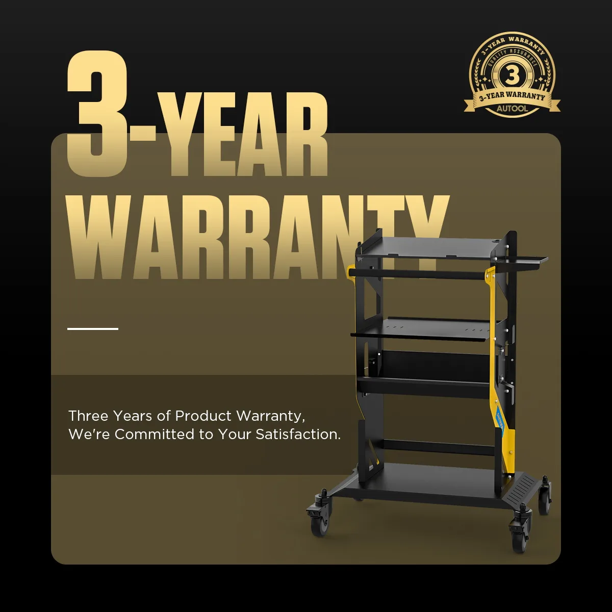 AUTOOL T22 3X Tier Rolling Tool Tiered Storage Cart view 3