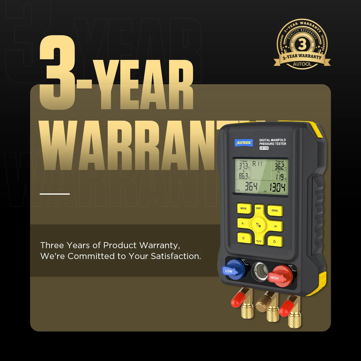 AUTOOL LM150 Digital Manifold Gauges Digital AC Gauges view 3