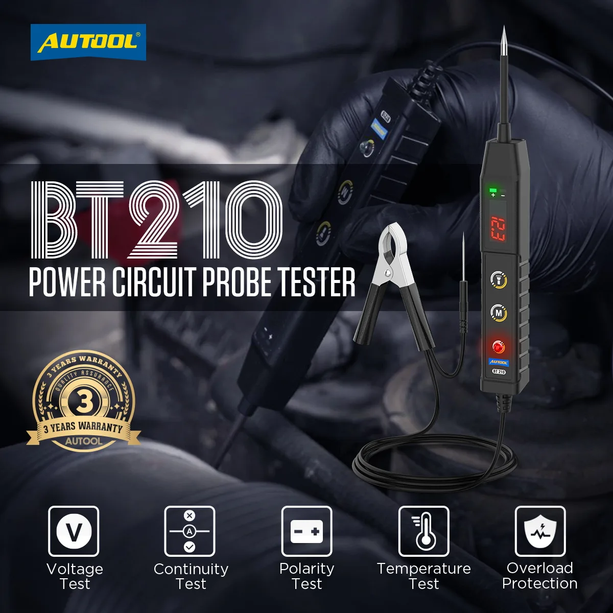 AUTOOL BT210 Car Circuit Tester 9-30V Electrical Testers view 2