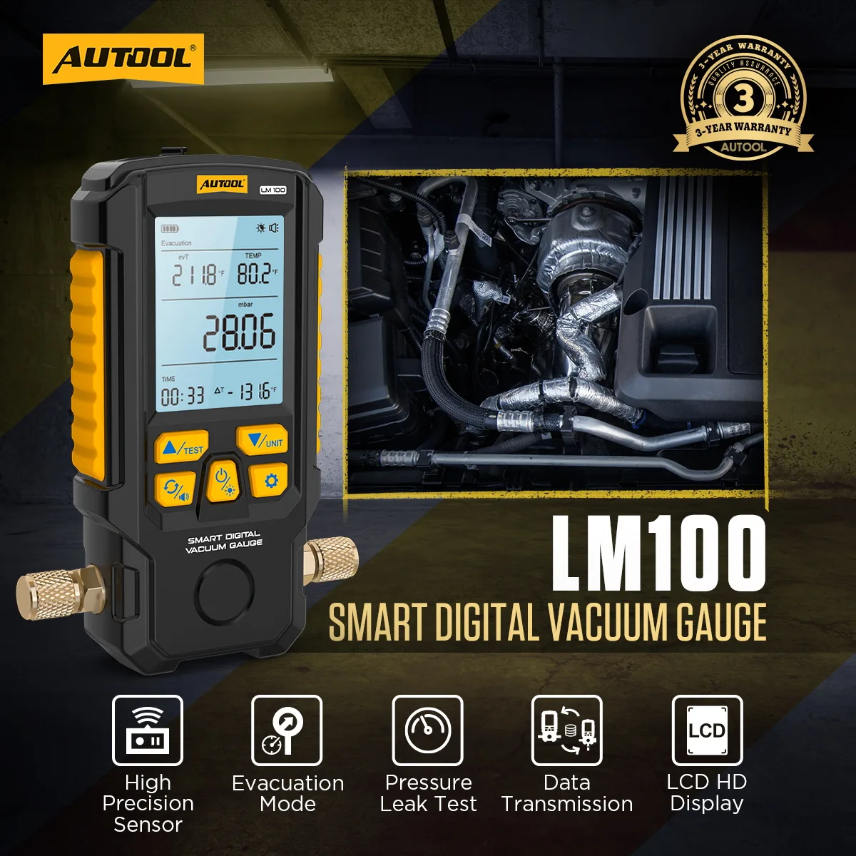 AUTOOL LM100 Smart Digital Vaccum Gauge view 2