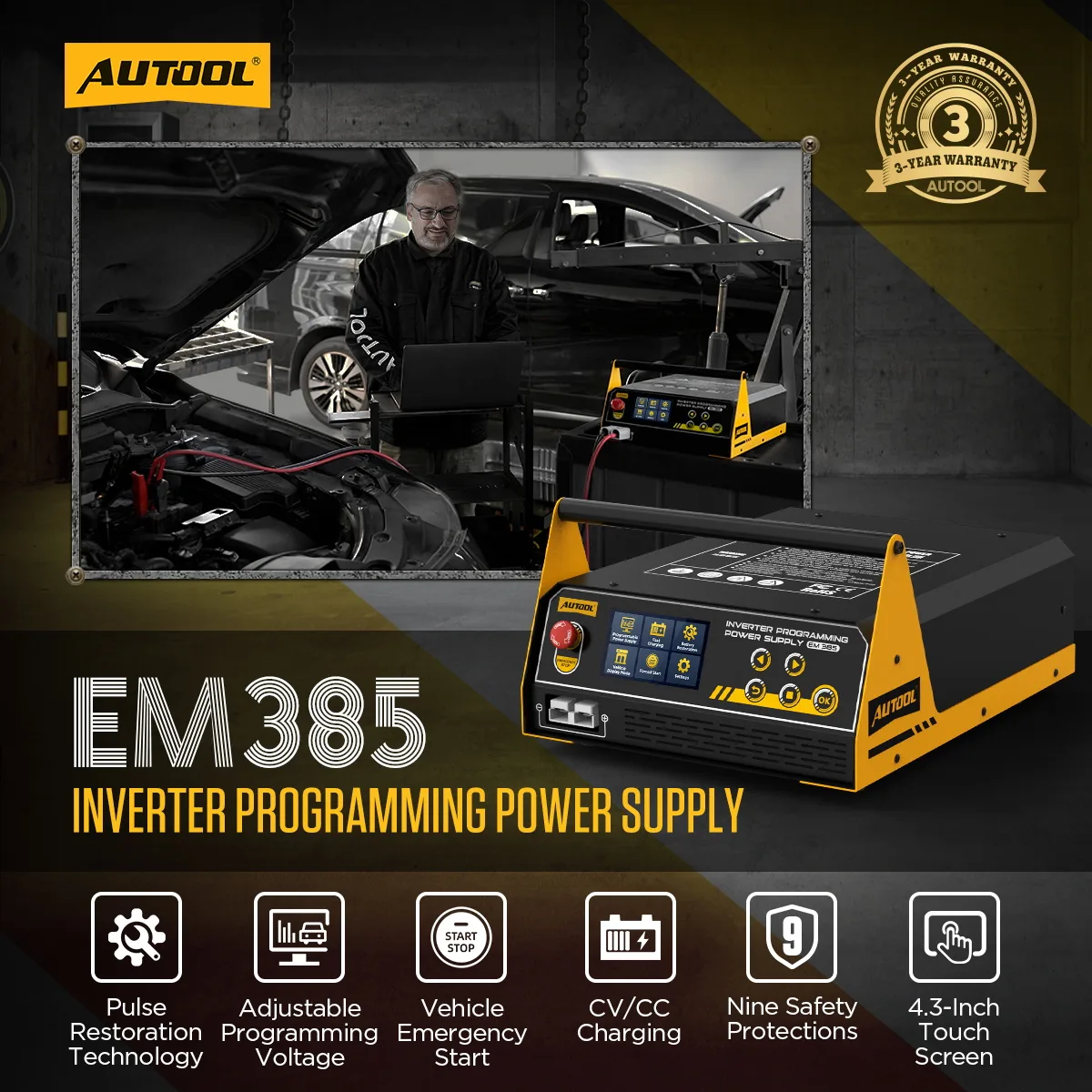 AUTOOL EM385 Auto Power Inverter ECU Programming view 2