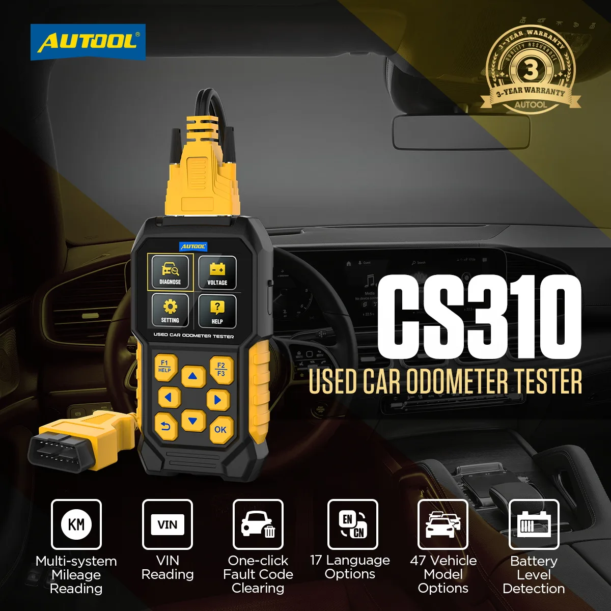 AUTOOL CS310 Odometer Reader Used Car Odometer Scanner view 2