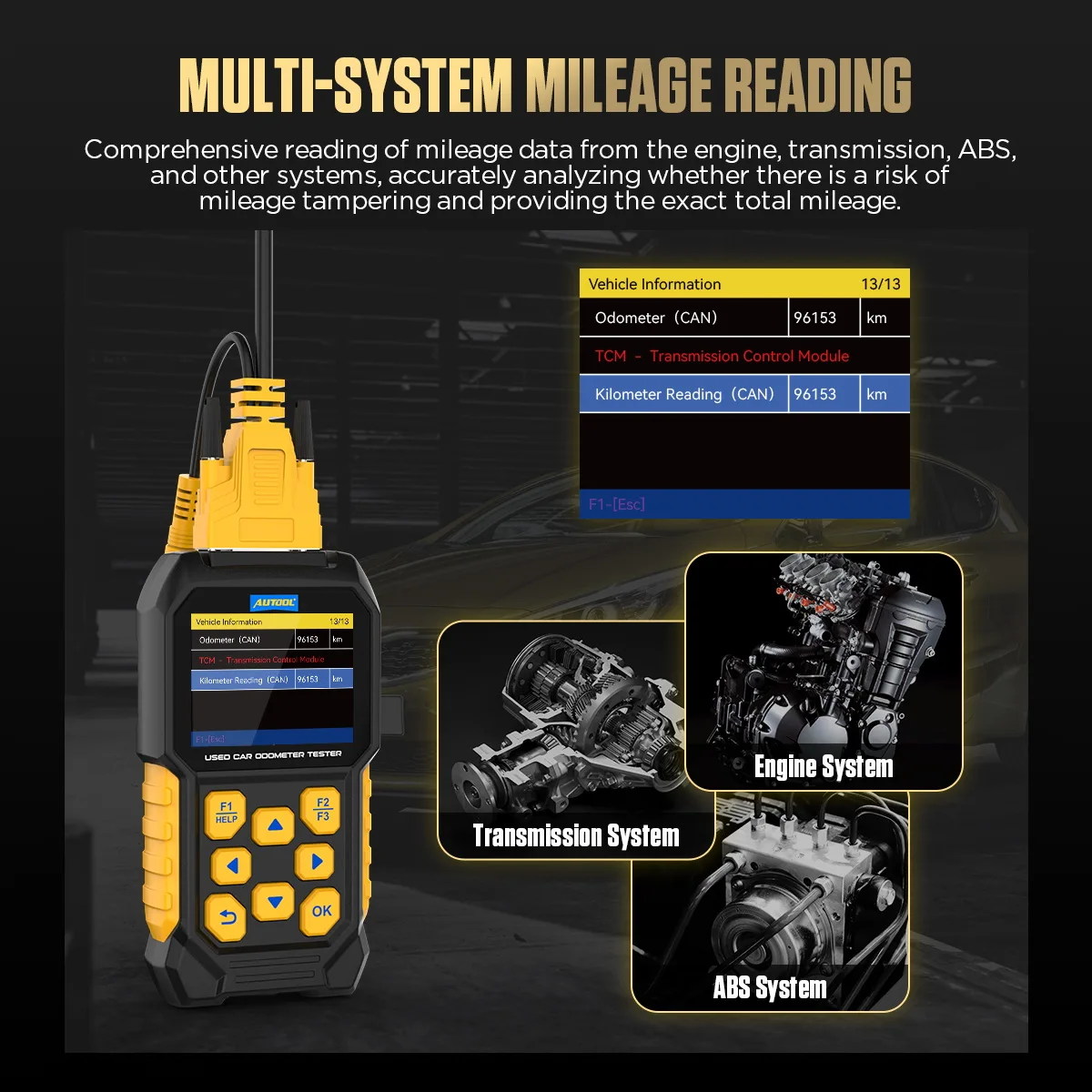 AUTOOL CS310 Odometer Reader Used Car Odometer Scanner view 3