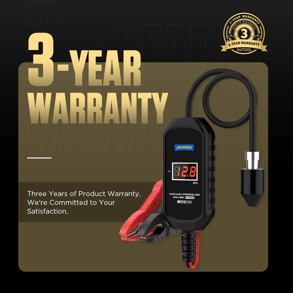 AUTOOL PT502 Vaccum Pressure Gauge view 3