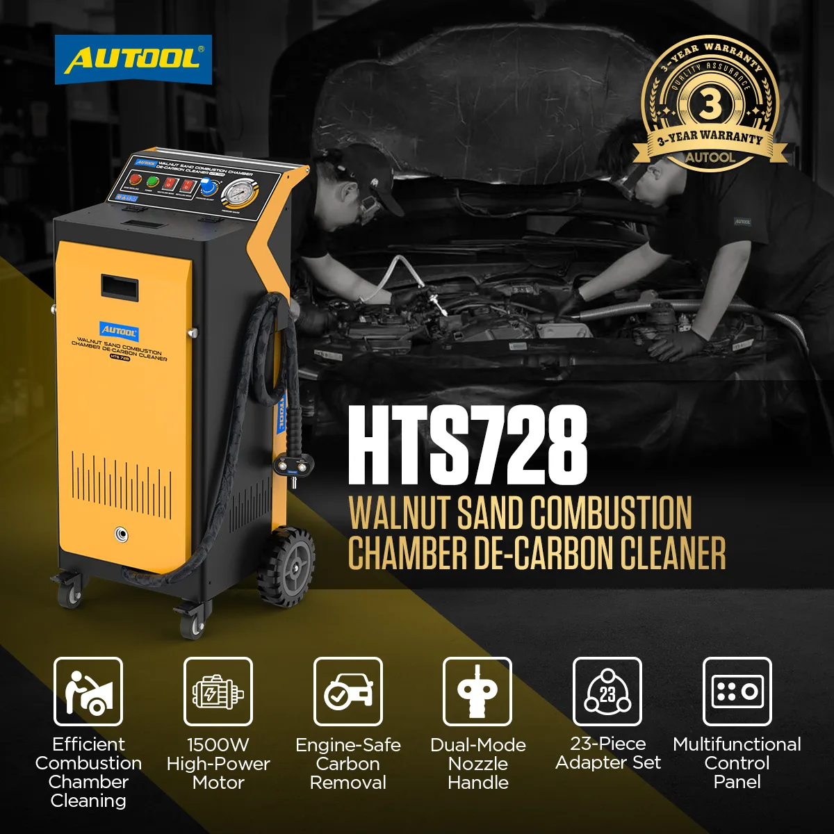 AUTOOL HTS728 Walnut Blasting Machine for Intake Manifold Cleaning view 2