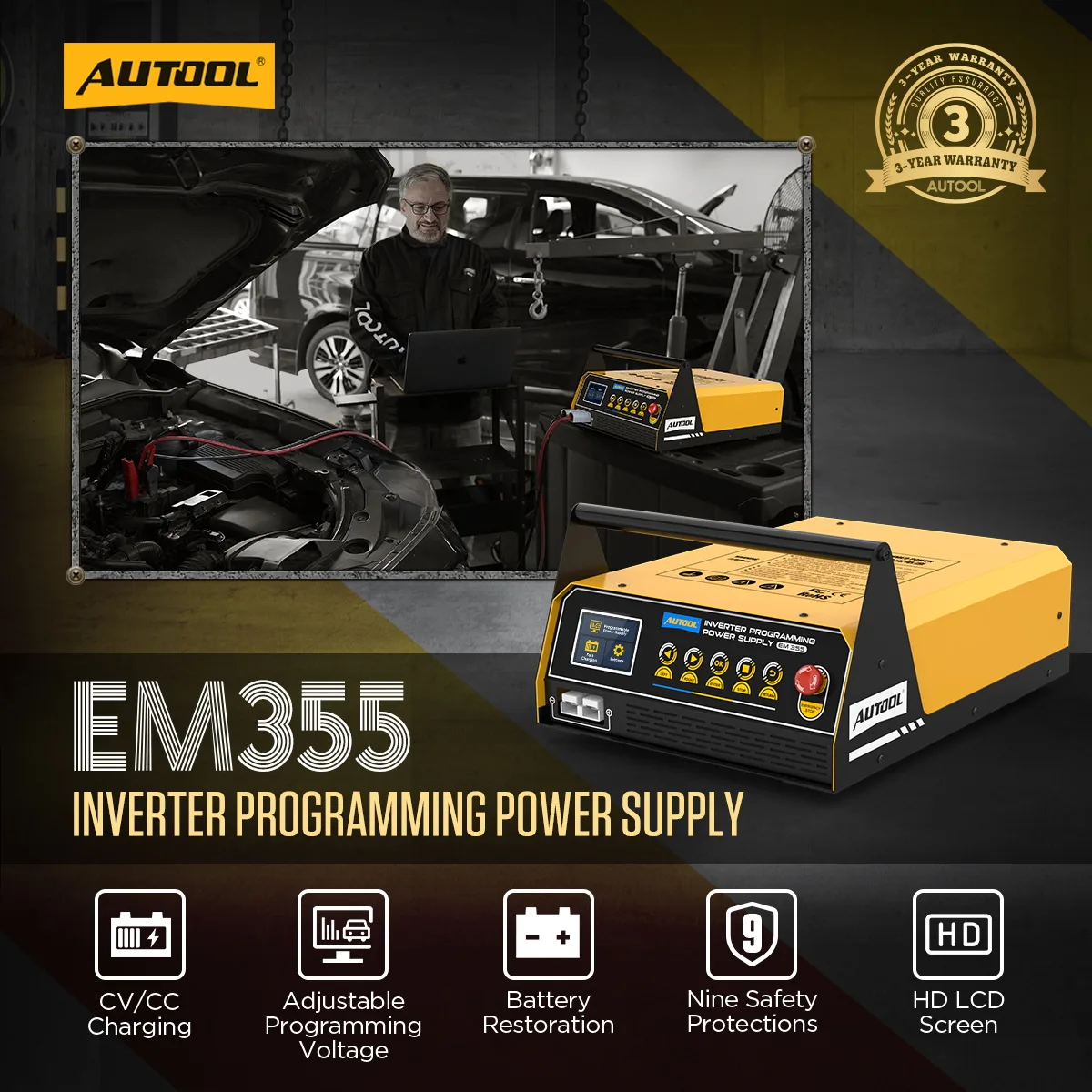 AUTOOL EM355 Power Inverter ECU Programming view 2
