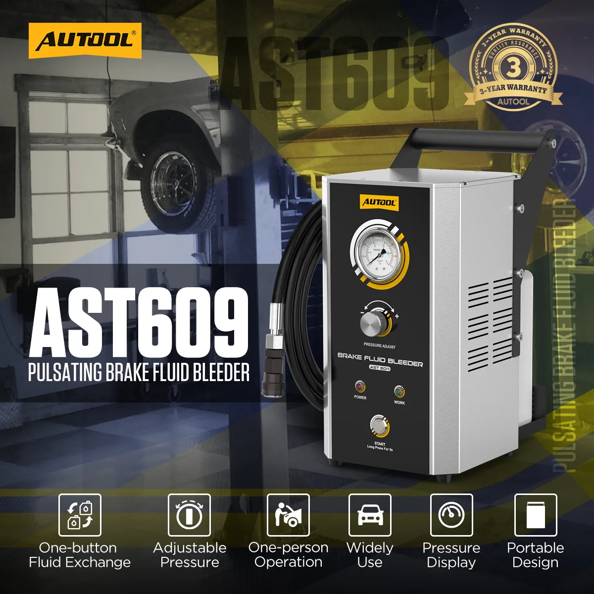AUTOOL AST609 Car Pulsating Brake Fluid Change Kit view 2