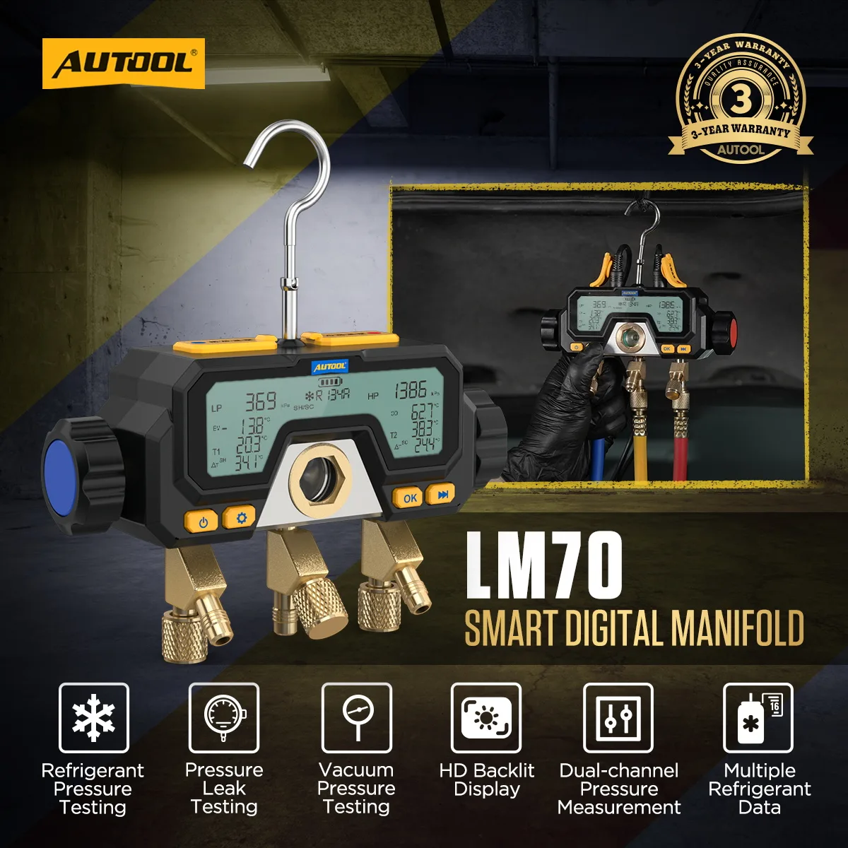 AUTOOL LM70 Smart Digital Manifold view 2
