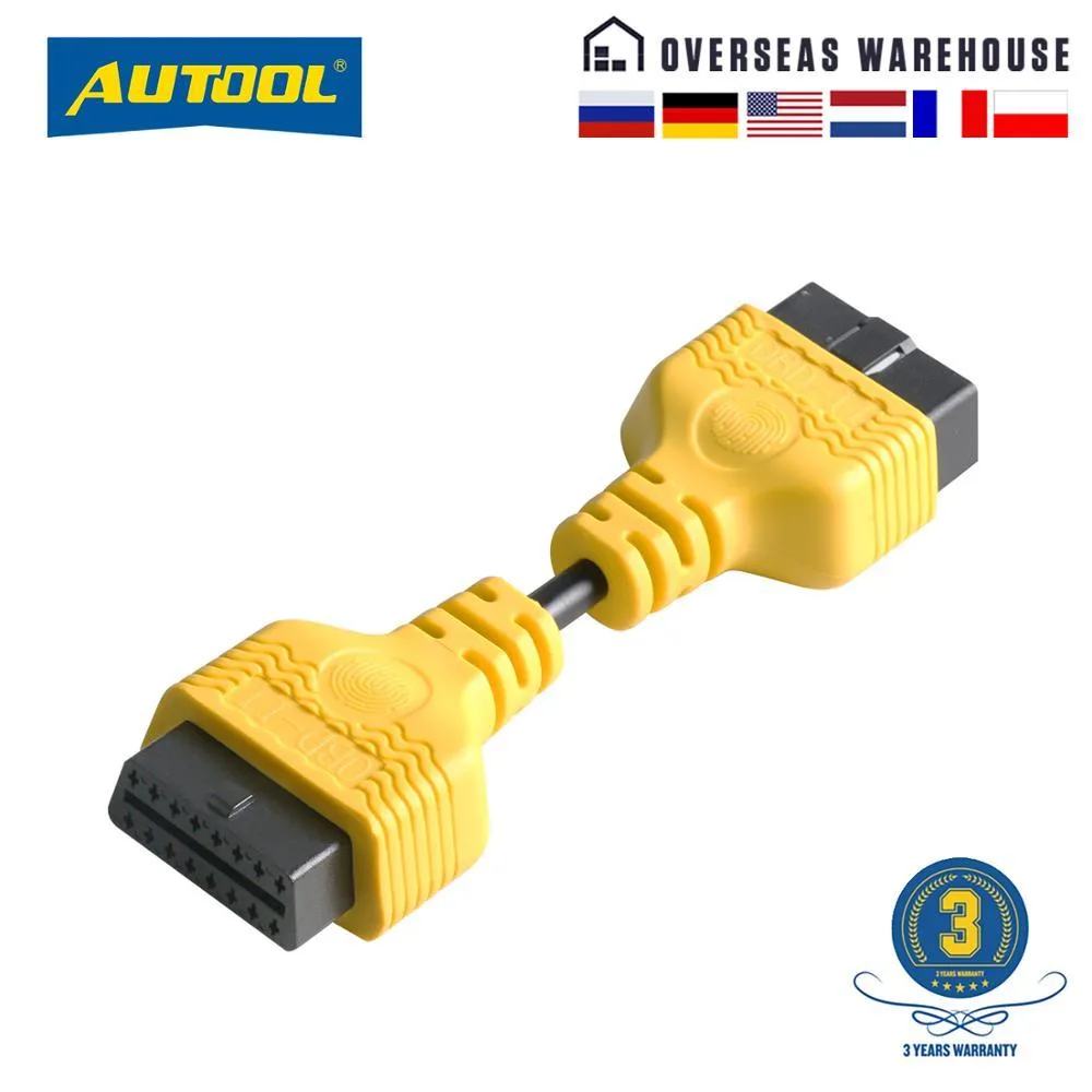AUTOOL Car OBD 2 II Extension Cable Connector Auto OBD 16pin Adapter Extend Wire OBD2 Connect Cord For Launch X431 Airbag 14CM