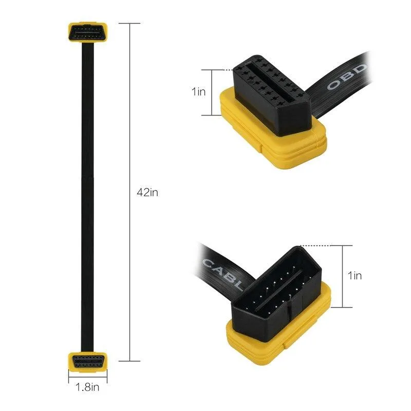 AUTOOL 100cm Cars OBD2 Connector Extension Cable Flat Wire 16Pin Male to Female Extension Flat Cord Adapter OBD2 Extend Cable view 3