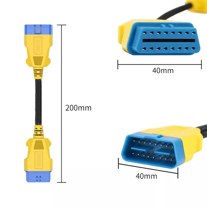 AUTOOL 20CM Car OBD2 Reinforced Nylon Extension Cord Male to Female Cable for Launch Easydiag/THINKDIAG/THINKDRIVER/ELM327 Cable view 3