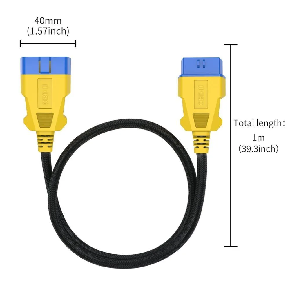 AUTOOL 100CM Car OBDII Extension Cable 16 Pin Male To Female OBD2 Connector 16Pin Diagnostic Tool ELM327 OBD2 Extended Adapter view 2