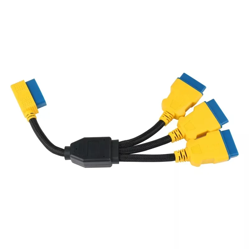AUTOOL 35CM OBD2 Splitter Cable OBD2 Extend Cables 1 to 3 Converter Adapter 16pin OBDII Male to Female Extension Cord Connection view 2