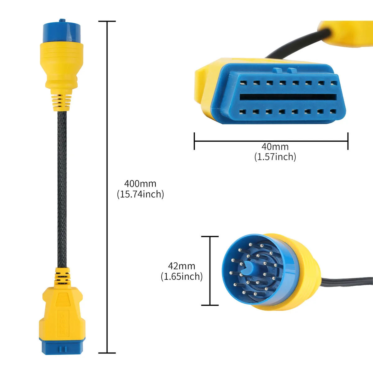 AUTOOL 40CM OBD2 Extension Cable Connector 20pin to 16pin OBD2 Adapter view 2