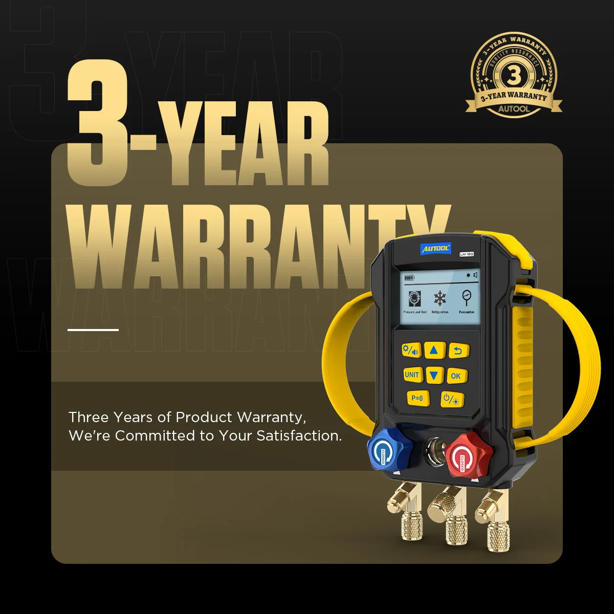 AUTOOL LM160 Refrigerant Leak Detector Digital Manifold Gauges view 3